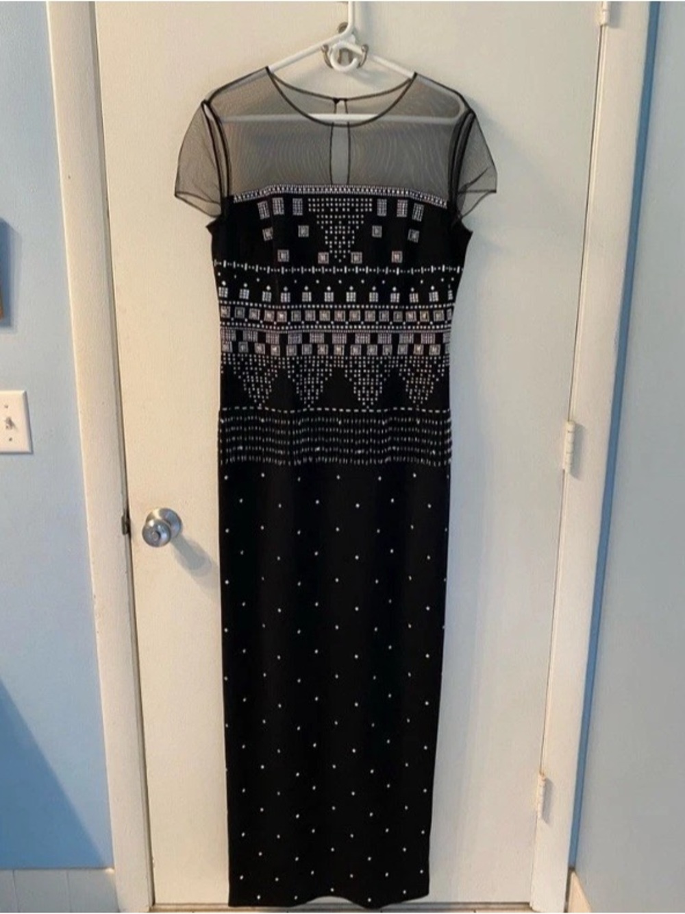 St. John Couture Hand Beaded Maxi Dress Size 8